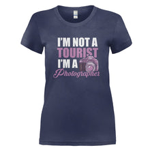 Load image into Gallery viewer, I'm Not A Tourist. I'm A Photographer - T Shirt - I_M_NOT_A_TOURIST_I_M_A_PHOTOGRAPHER_-_Ladies_-_navyblue