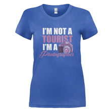 Load image into Gallery viewer, I'm Not A Tourist. I'm A Photographer - T Shirt - I_M_NOT_A_TOURIST_I_M_A_PHOTOGRAPHER_-_Ladies_-_royalblue
