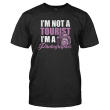 Load image into Gallery viewer, I'm Not A Tourist. I'm A Photographer - T Shirt - I_M_NOT_A_TOURIST_I_M_A_PHOTOGRAPHER_-_Men_-_black