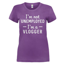 Load image into Gallery viewer, I'm Not Unemployed, I'm a Vlogger - T Shirt - I_M_NOT_UNEMPLOYED_I_M_A_VLOGGER_-_Ladies_-_purple
