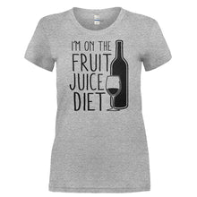 Load image into Gallery viewer, I'm On The Fruit Juice Diet - T Shirt - I_M_ON_THE_FRUIT_JUICE_DIET-_Ladies_-_Grey