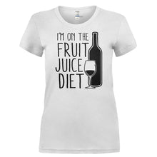 Load image into Gallery viewer, I'm On The Fruit Juice Diet - T Shirt - I_M_ON_THE_FRUIT_JUICE_DIET-_Ladies_-_White