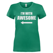 Load image into Gallery viewer, I'm With Awesome (Right) - T Shirt - I_M_WITH_AWESOME_RIGHT_-_Ladies_-_Kelly_Green