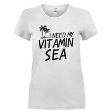 Load image into Gallery viewer, I Need My Vitamin Sea - T Shirt - I_NEED_MY_VITAMIN_SEA-_Ladies_-_White