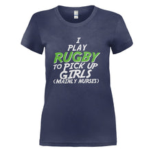 Load image into Gallery viewer, I Play Rugby To Pick Up Girls - T Shirt - I_PLAY_RUGBY_TO_PICK_UP_GIRLS_-_Ladies_-_navyblue