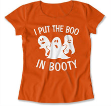 Load image into Gallery viewer, I Put The Boo in Booty - T Shirt - I_PUT_THE_BOO_IN_BOOTY_-_womens_-_orange