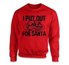 Load image into Gallery viewer, I Put Out For Santa - T Shirt - I_Put_Out_For_Santa_crewneck_red