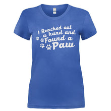 Load image into Gallery viewer, I Reached Out A Hand And Found a Paw - T Shirt - I_REACHED_OUT_A_HAND_AND_FOUND_A_PAW-_Ladies_-_Royal