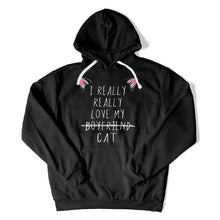 Load image into Gallery viewer, I Really Really Love My Cat - T Shirt - I_Really_Really_Love_My_Cat_hoodie_black