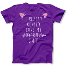 Load image into Gallery viewer, I Really Really Love My Cat - T Shirt - I_Really_Really_Love_My_Cat_men_purple