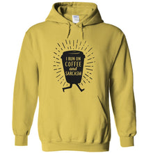 Load image into Gallery viewer, I Run On Coffee and Sarcasm - T Shirt - I_Run_On_Coffee_and_Sarcasm_-_hoodies_-_yellow