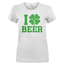Load image into Gallery viewer, I Shamrock Beer - T Shirt - I_SHAMROCK_BEER-_Ladies_-_White