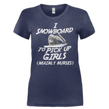 Load image into Gallery viewer, I Snowboard To Meet Women - T Shirt - I_SNOWBOARD_TO_MEET_WOMEN-_Ladies_-_Navy