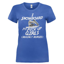 Load image into Gallery viewer, I Snowboard To Meet Women - T Shirt - I_SNOWBOARD_TO_MEET_WOMEN-_Ladies_-_Royal