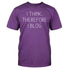 Load image into Gallery viewer, I Think, Therefore I Blog - T Shirt - I_THINK_THEREFORE_I_BLOG_-_Men_-_purlpe