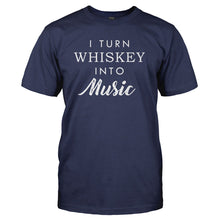 Load image into Gallery viewer, I Turn Whiskey into Music - T Shirt - I_TURN_WHISKEY_INTO_MUSIC_-_Men_-_navyblue