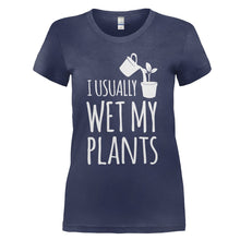 Load image into Gallery viewer, I Usually Wet My Plants - T Shirt - I_USUALLY_WET_MY_PLANTS_-_ladies_-_navyblue