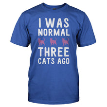 Load image into Gallery viewer, I Was Normal 3 Cats Ago - T Shirt - I_WAS_NORMAL_3_CATS_AGO_-_Men_-_royalblue