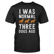 Load image into Gallery viewer, I Was Normal 3 Dogs Ago - T Shirt - I_WAS_NORMAL_3_DOGS_AGO_-_Men_-_black
