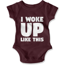 Load image into Gallery viewer, I Woke Up Like This - Baby Bodysuit - I_Woke_Up_Like_This_-_Baby_One-Piece_maroon
