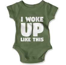 Load image into Gallery viewer, I Woke Up Like This - Baby Bodysuit - I_Woke_Up_Like_This_-_Baby_One-Piece_military_green