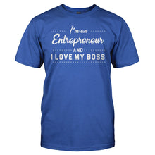 Load image into Gallery viewer, I'm An Entrepreneur And I Love My Boss - T Shirt - I_m_An_Entrepreneur_And_I_Love_My_Boss_men_royal_03adf1f6-cb67-434d-a966-6c5386115ece