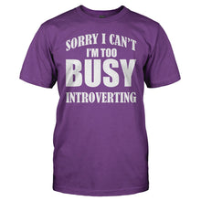 Load image into Gallery viewer, I'm Too Busy Introverting - T Shirt - I_m_Too_Busy_Introverting_men_purple