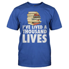 Load image into Gallery viewer, I've Lived A Thousand Lives - Books - T Shirt - I_ve_Lived_A_Thousand_Lives_-_Books_royal
