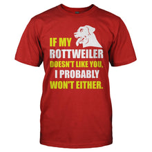 Load image into Gallery viewer, If My Rottweiler Doesn't Like You - T Shirt - If_My_Rottweiler_Doesn_t_Like_You_men_red