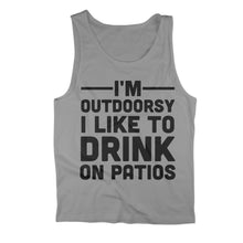 Load image into Gallery viewer, I'm Outdoorsy. I Like To Drink On Patios Tank Top - Im_Outdoorsy_I_Like_To_Drink_On_Patios_Tank_Top_heathergrey