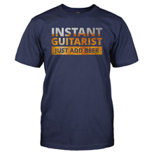 Load image into Gallery viewer, Instant Guitarist. Just Add Beer. - T Shirt - Instant-Guitarist.-Just-Add-Beer-mens-Navy-Blue