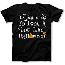 Load image into Gallery viewer, It's Beginning To Look A Lot Like Halloween - T Shirt - It_s_Beginning_To_Look_A_Lot_Like_Halloween_men_black
