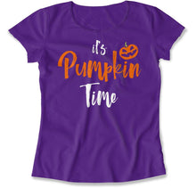 Load image into Gallery viewer, It's Pumpkin Time - T Shirt - It_s_Pumpkin_Time_women_purple