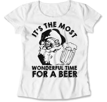 Load image into Gallery viewer, It's The Most Wonderful Time For A Beer - T Shirt - It_s_The_Most_Wonderful_Time_For_A_Beer_women_white