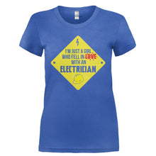 Load image into Gallery viewer, Just a Girl Who Fell in Love With an Electrician - T Shirt - JUST_A_GIRL_WHO_FELL_IN_LOVE_WITH_AN_ELECTRICIAN-_Ladies_-_Royal