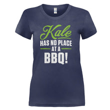 Load image into Gallery viewer, Kale Has No Place At A BBQ! - T Shirt - Kale-Has-No-Place-At-A-BBQ_---ladies---Navy-Blue