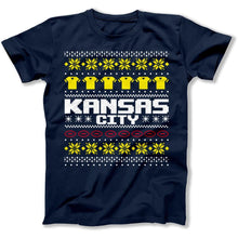 Load image into Gallery viewer, Kansas City - Ugly Christmas Sweater - T Shirt - Kansas_City_-_Ugly_Christmas_Sweater_men_navy