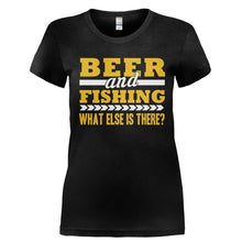 Load image into Gallery viewer, Beer &amp; Fishing. What Else Is There? - T Shirt - Ladies_-_Black_7f934fdd-6cb2-49e0-8652-0c512aede3f6