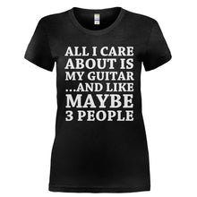 Load image into Gallery viewer, All I Care About Is Playing Guitar - T Shirt - Ladies_-_Black_928f4f34-a785-4a5d-b47a-d98302719191