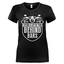Load image into Gallery viewer, I Spend A Lot Of Time Behind Bars - T Shirt - Ladies_-_Black_c4509ea6-885e-4fca-866d-aee3e703b441