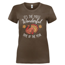 Load image into Gallery viewer, It's The Most Wonderful Time Of The Year - Thanksgiving - T Shirt - Ladies_-_Brown_454295b9-aa89-481f-b258-53e746d934d1