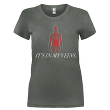 Load image into Gallery viewer, It's In My Veins - Guitar - T Shirt - Ladies_-_Charcoal_a38ce481-7167-4452-88ab-6feb2a5af18e