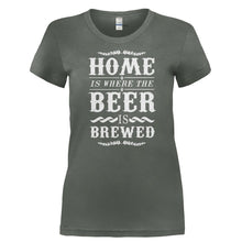 Load image into Gallery viewer, Home Is Where The Beer Is Brewed - T Shirt - Ladies_-_Charcoal_fad532bb-06ff-4f5d-9f87-65844c7b56bf
