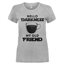 Load image into Gallery viewer, Hello Darkness My Old Friend - T Shirt - Ladies_-_Heather_Grey_a9a32b7e-f787-4e2e-8b91-488c8c8d0b50