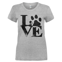 Load image into Gallery viewer, Dog Love - T Shirt - Ladies_-_Heather_Grey_d310ee81-156f-40c3-a3a0-257fdfcea037