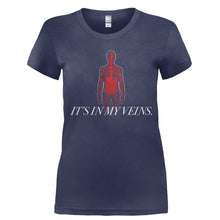 Load image into Gallery viewer, It's In My Veins - Guitar - T Shirt - Ladies_-_Navy_2bc73c45-2ae9-429c-bd15-9205fad8f364