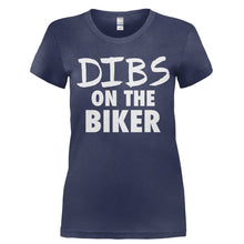 Load image into Gallery viewer, Dibs on the Biker - T Shirt - Ladies_-_Navy_6e3ba773-0c93-445f-9235-235ae8e25000