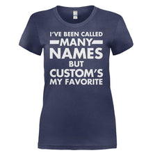 Load image into Gallery viewer, I've Been Called Many Names, But (custom's) My Favorite - Personalized - T Shirt - Ladies_-_Navy_e5ef6021-a555-416f-9b16-52052caee369