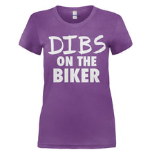 Load image into Gallery viewer, Dibs on the Biker - T Shirt - Ladies_-_Purple_6777bee9-b9e5-4124-8a2d-035b591d0146