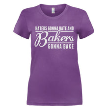 Load image into Gallery viewer, Haters Gonna Hate and Bakers Gonna Bake - T Shirt - Ladies_-_Purple_ac5327d6-3f53-45ab-840b-0ea9c4e66627